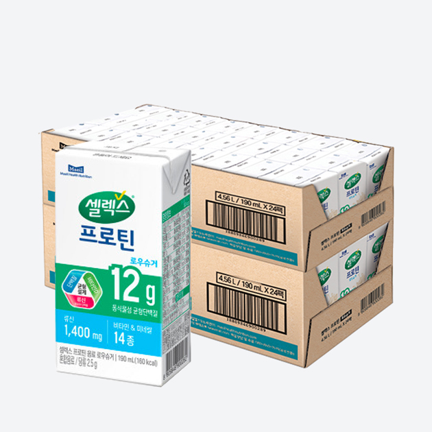셀렉스 프로틴 음료 로우슈거 190ml 48팩