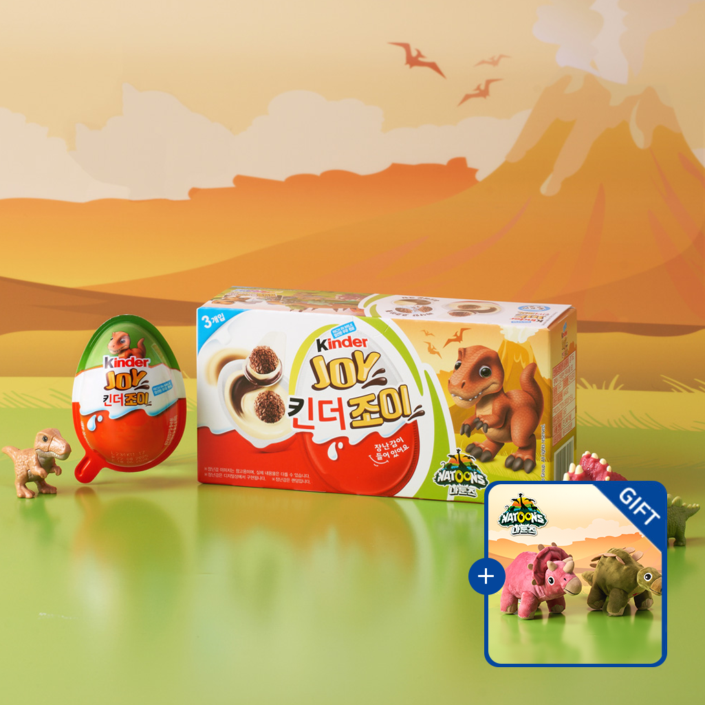[공룡인형 랜덤증정] 페레로 킨더조이 나툰즈 다이노 3개입 4세트(총 12개입)