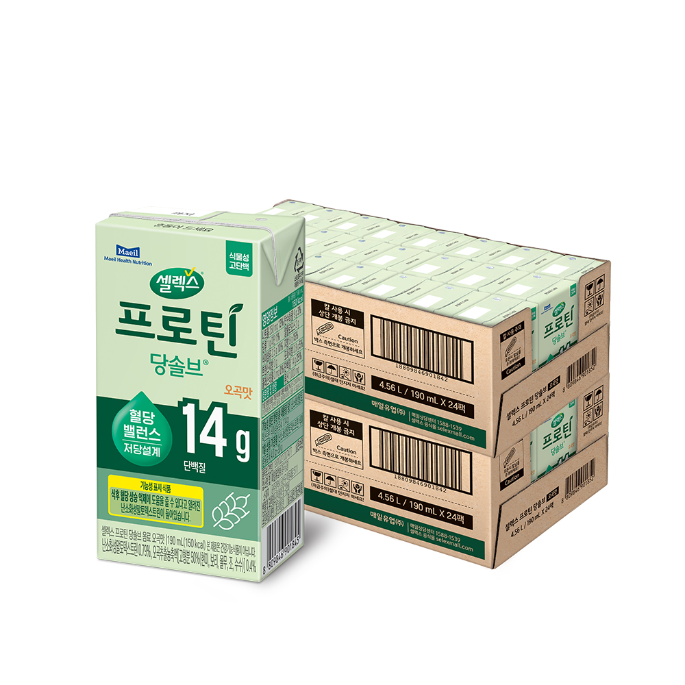 [5/6 출고예정] 셀렉스 프로틴 당솔브 음료 오곡맛 190ml 48팩