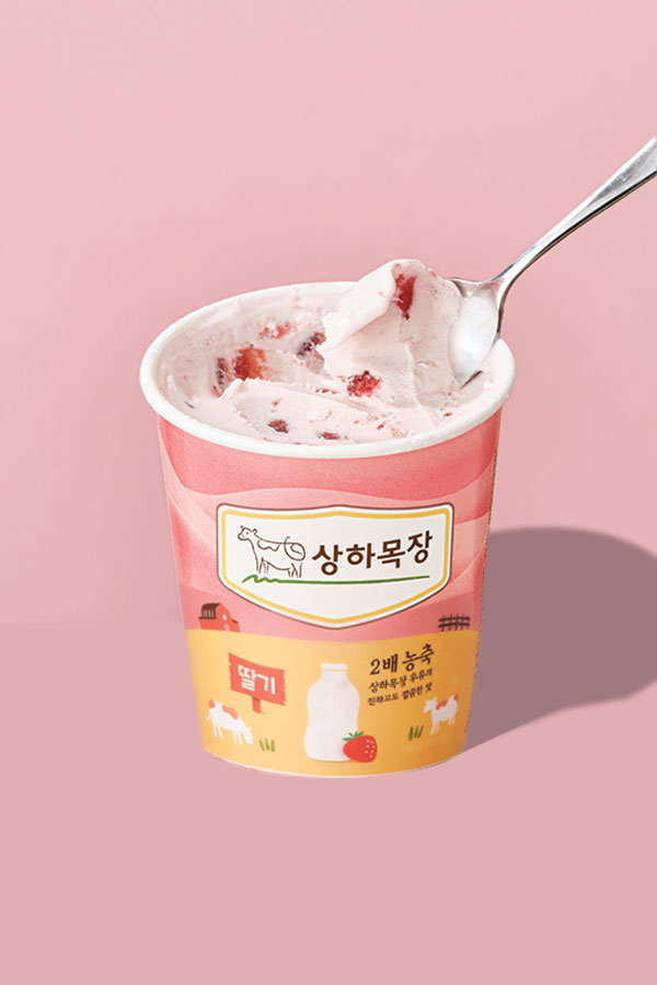 상하목장 아이스크림 딸기 474ml 냉동