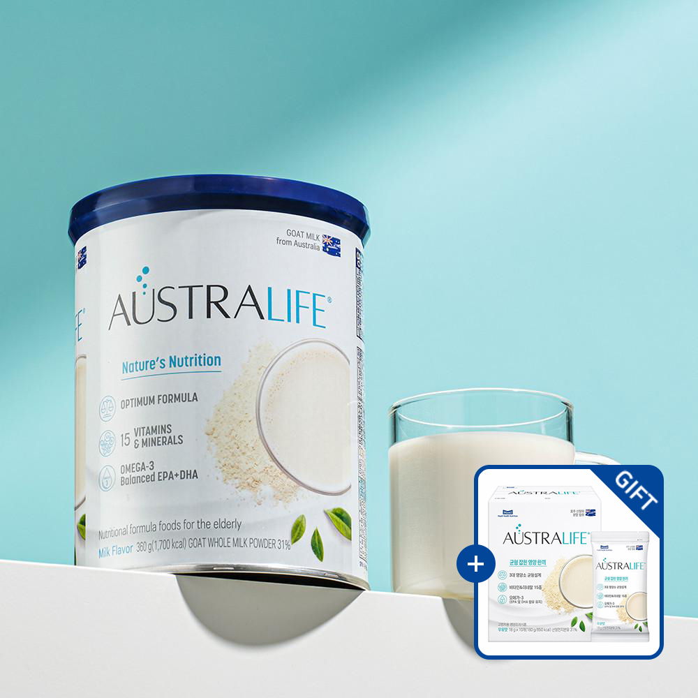 [증정] 오스트라라이프 360g 1캔 산양유 성인 분유 + 스틱 1박스(10포)