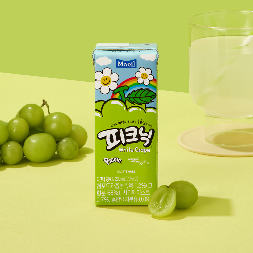 [피크닉 X 위글위글] 청포도 200ml 24팩