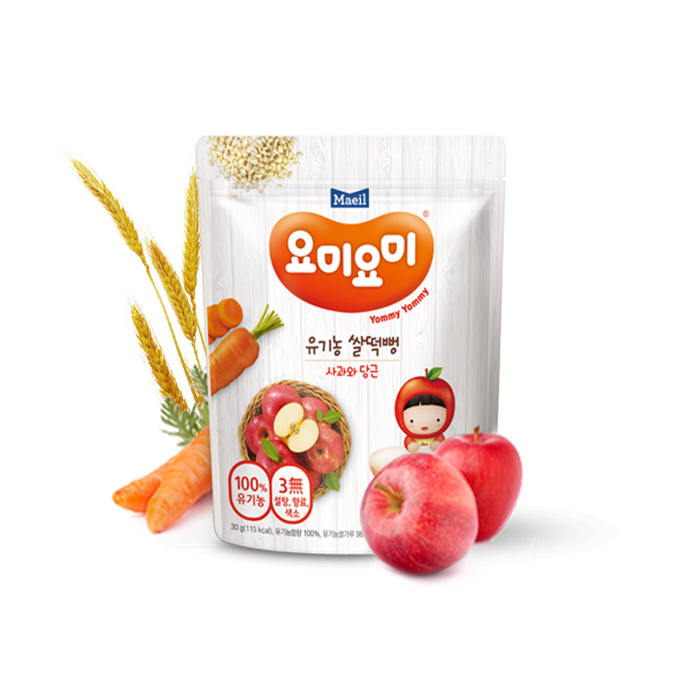 요미요미 유기농 쌀떡뻥 사과와당근 30g 6봉