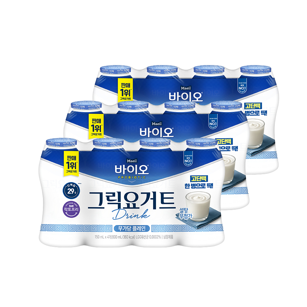 매일바이오 그릭요거트 드링크 무가당 플레인 150ml 12개