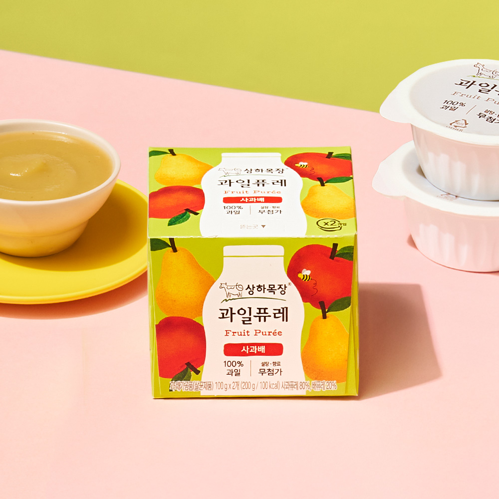 상하목장 과일퓨레 사과배 200g 6세트(총 12개입)