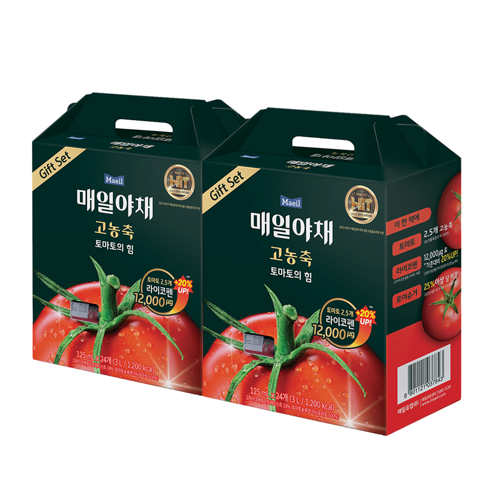 매일야채 고농축 토마토의 힘 선물세트 125ml 24팩 2세트