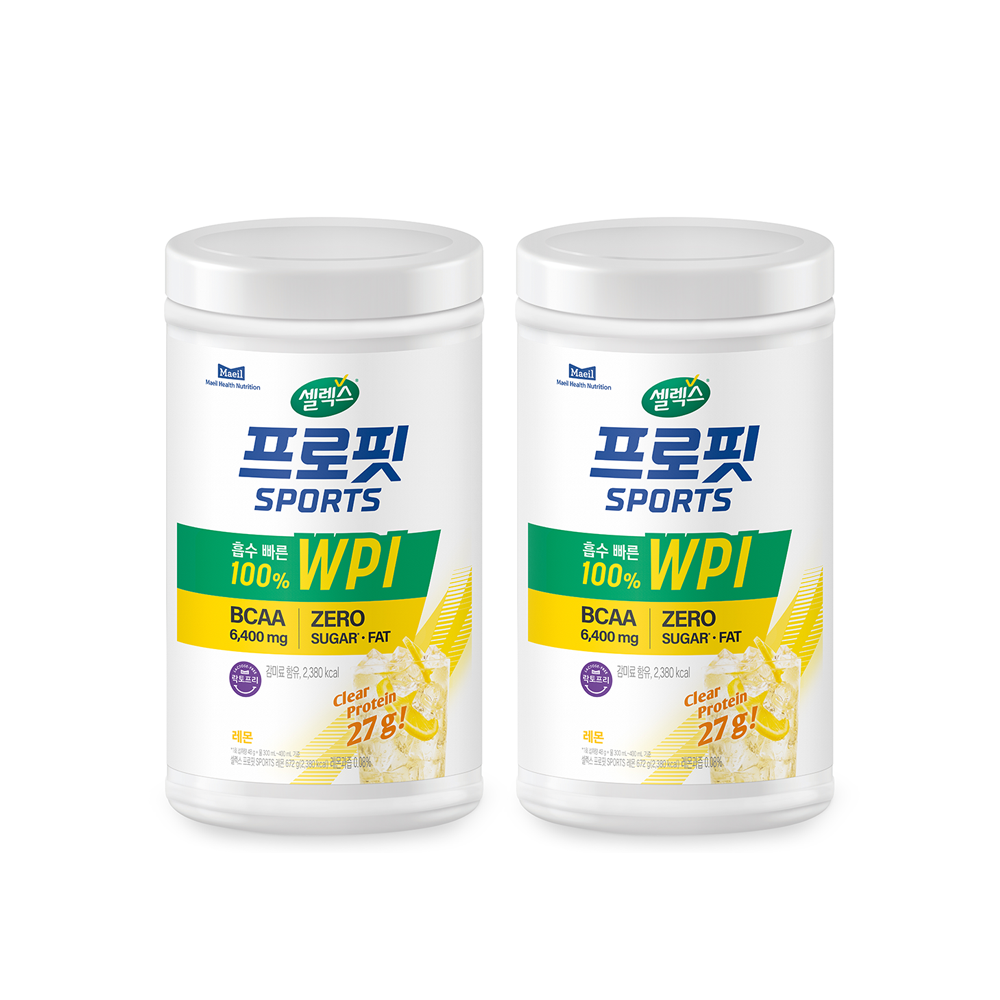 셀렉스 프로핏 스포츠 클리어 레몬 파우더 672g 2통