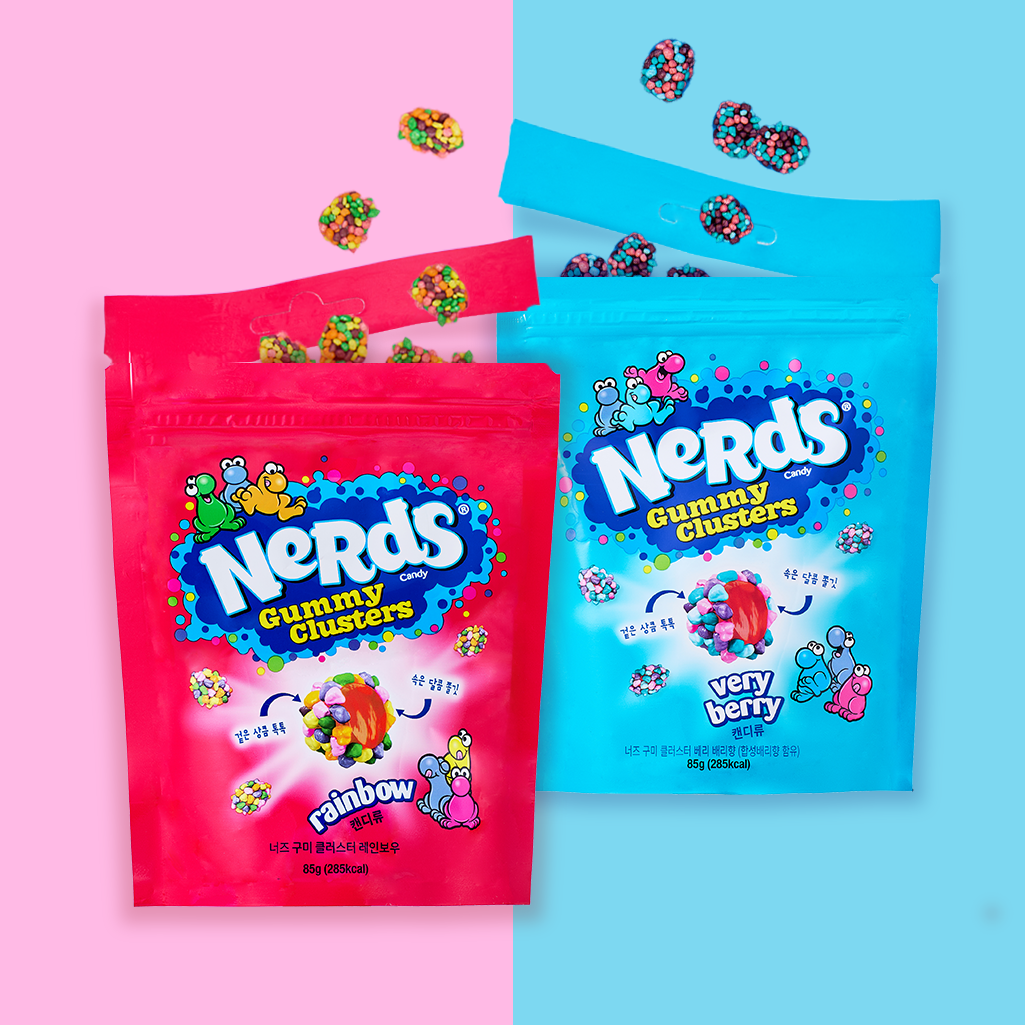 너즈 구미 클러스터 2종 85g 총 8봉 (레인보우 4봉, 베리베리4봉)
