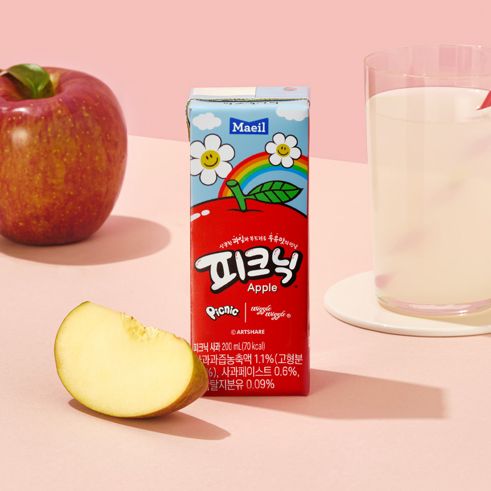 [피크닉 X 위글위글] 사과 200ml 24팩