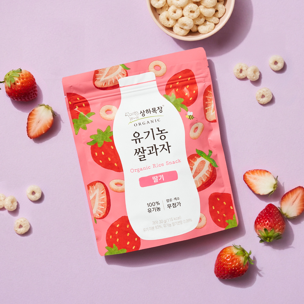 상하목장 유기농 쌀과자 딸기 30g 8봉(12개월부터~)