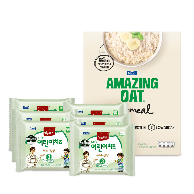 유기농 어린이치즈 18g 60매 (25개월부터) + 어메이징 오트 오트밀 900g