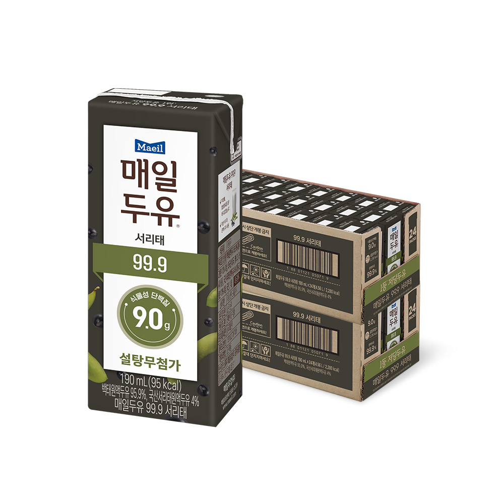 매일두유 99.9 서리태 저당두유 190ml 48팩