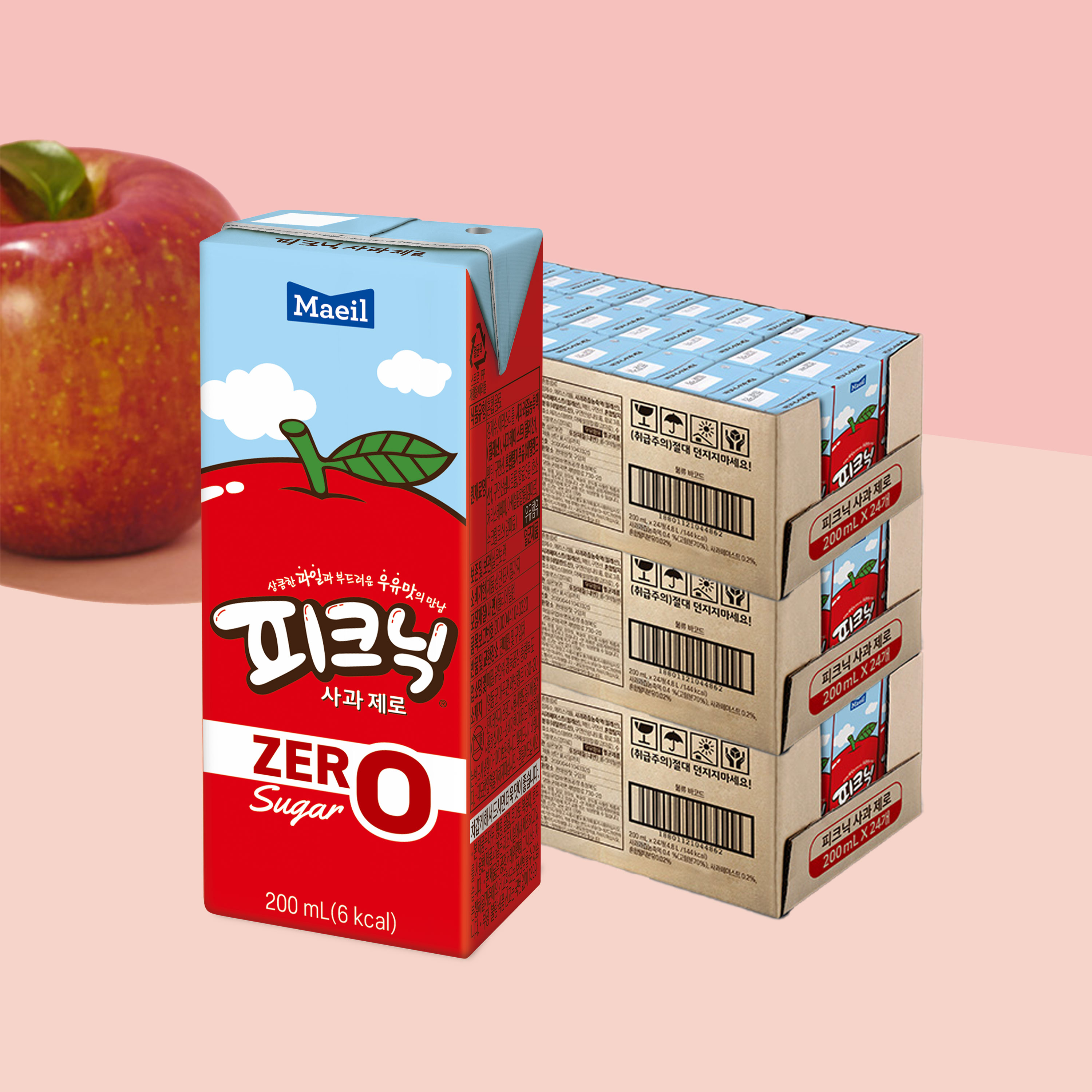 피크닉 제로 사과 200ml 72팩