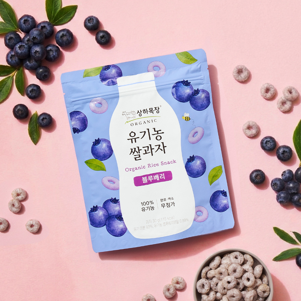 상하목장 유기농 쌀과자 블루베리 30g 8봉