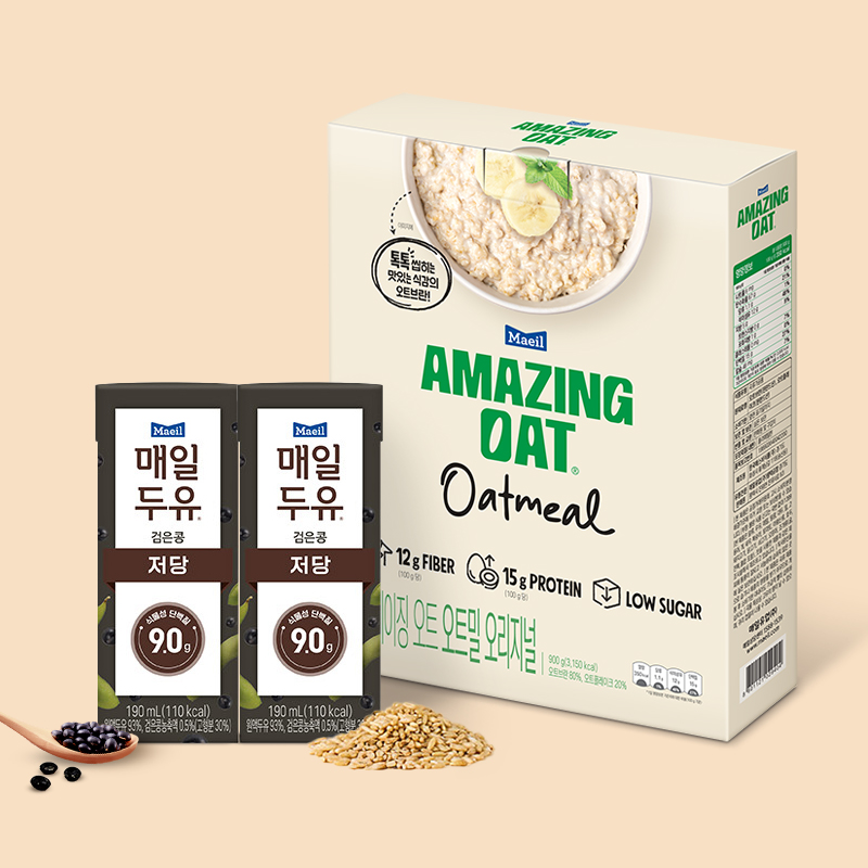 매일두유 검은콩 저당두유 190ml 24팩 + 어메이징 오트 오트밀 900g