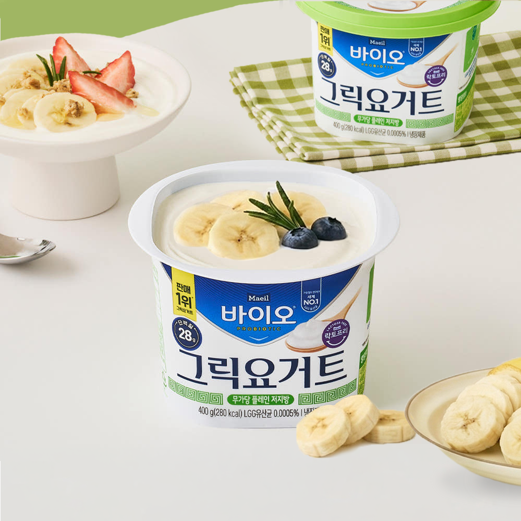 매일바이오 그릭요거트 무가당 플레인 저지방 400g 2개