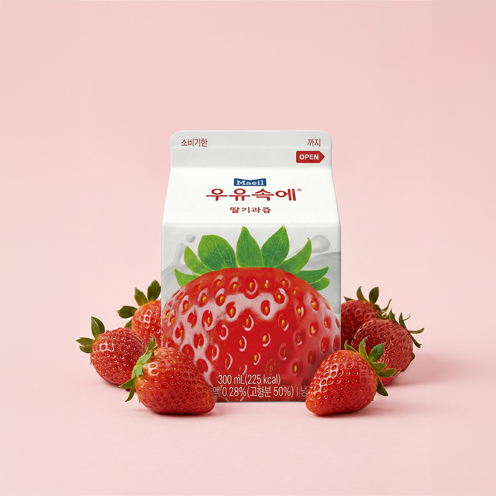 우유속에 딸기 300ml 8개