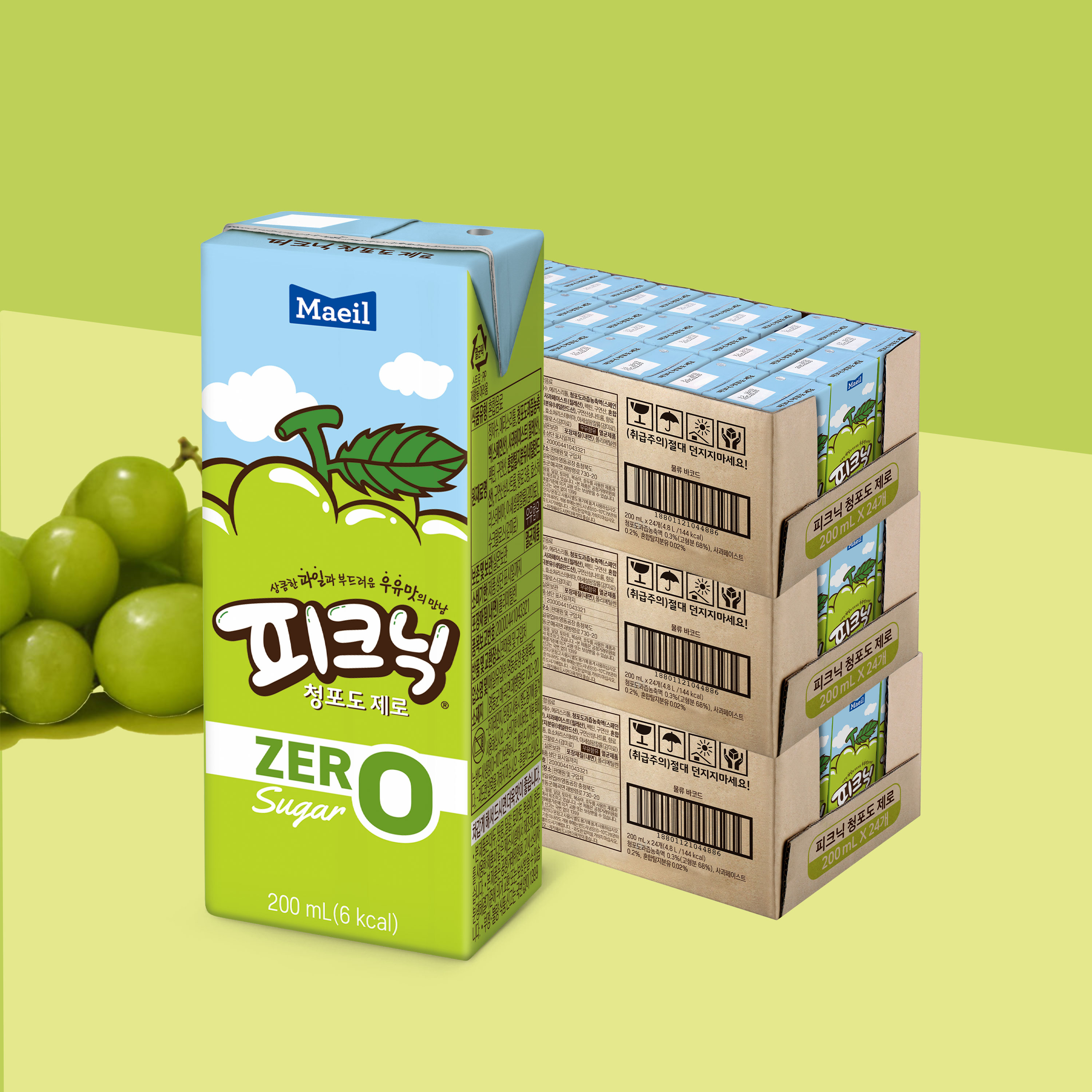 피크닉 제로 청포도 200ml 72팩