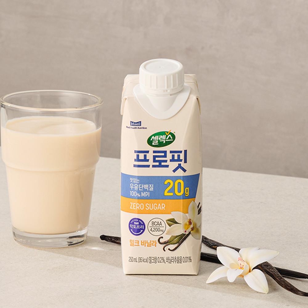 셀렉스 프로핏 우유단백질 밀크 바닐라 드링크 250ml 18팩