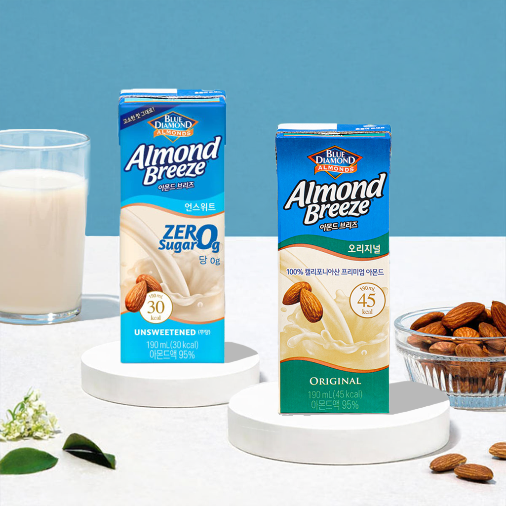 아몬드브리즈 오리지널 190ml 24팩 + 언스위트 제로 슈거 190ml 24팩