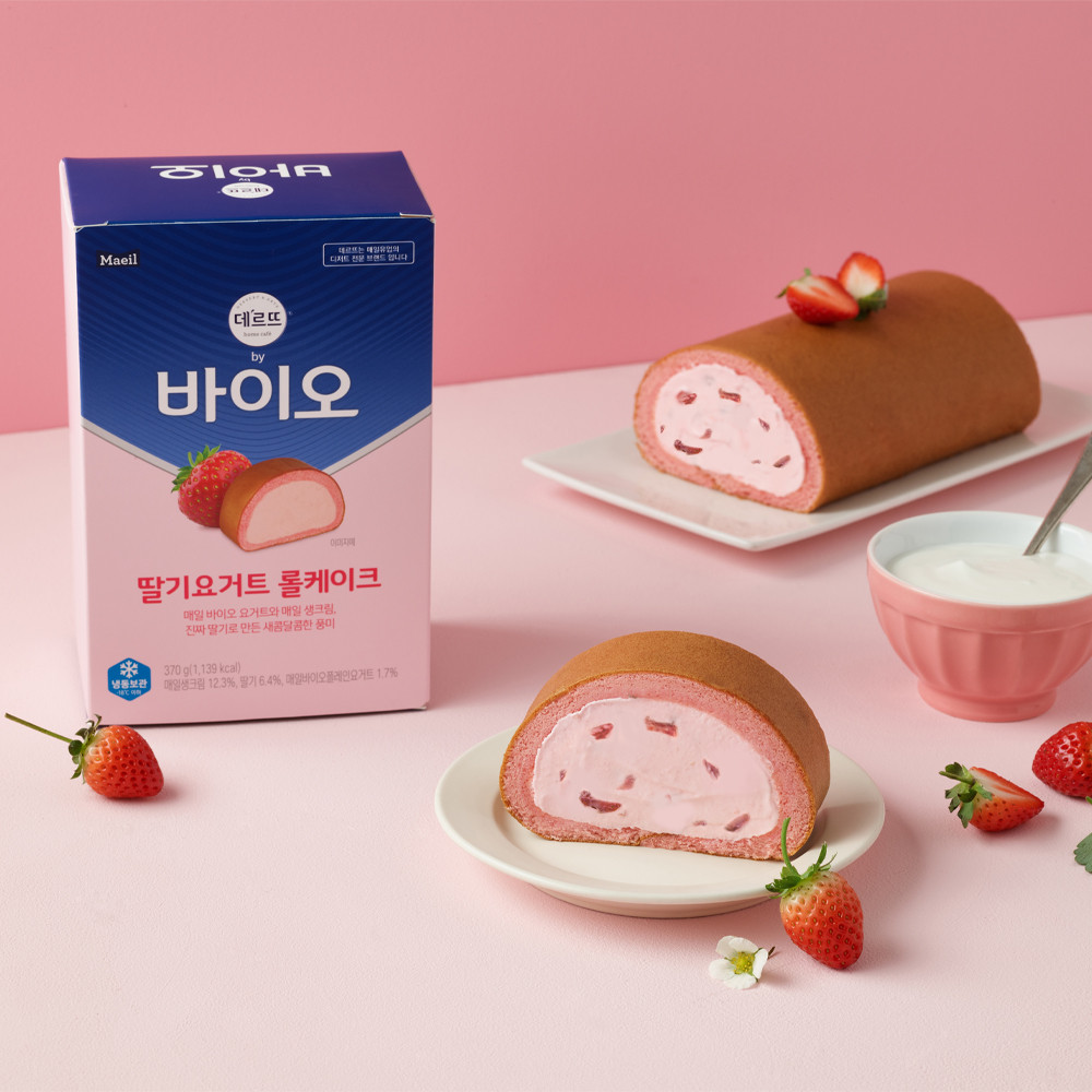 데르뜨 바이 매일바이오 딸기요거트 롤케이크 370g 1개 _냉동