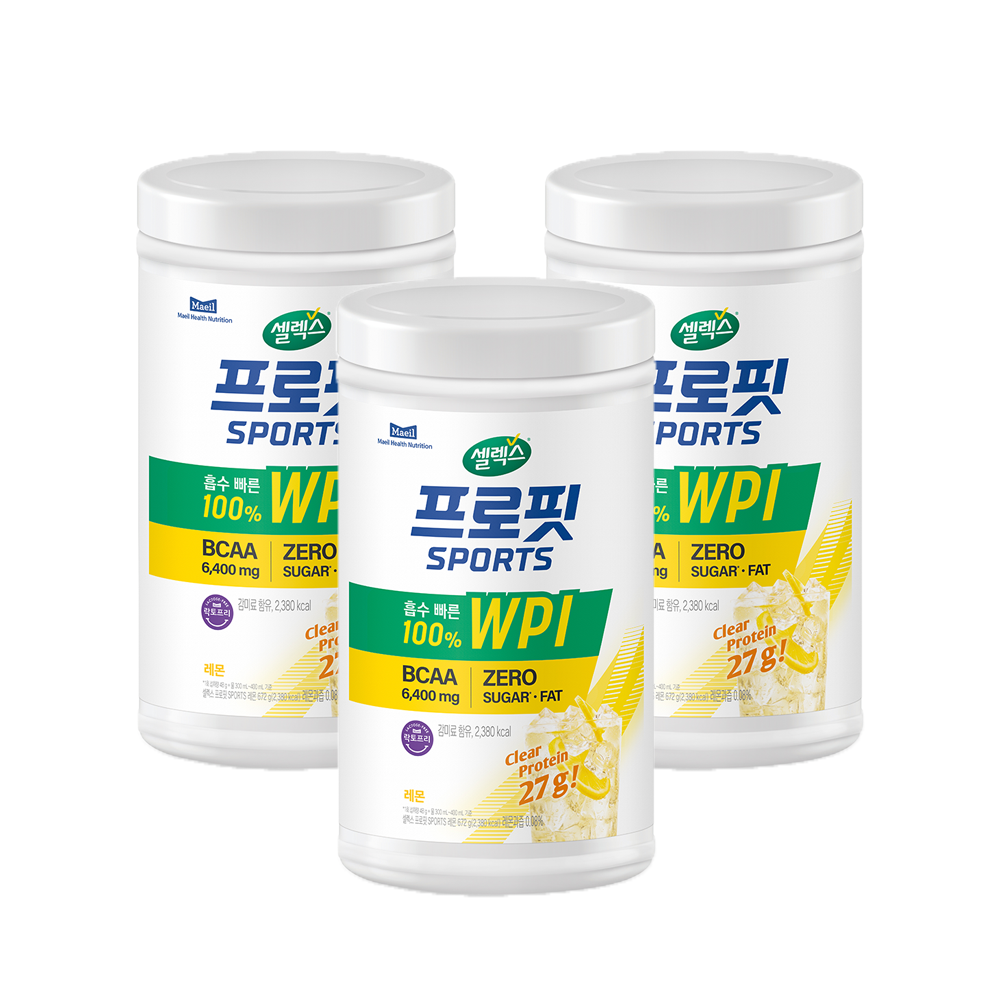 셀렉스 프로핏 스포츠 클리어 레몬 파우더 672g 3통