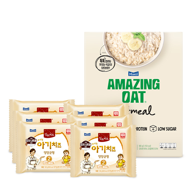 유기농 아기치즈 18g 60매 (13~24개월) + 어메이징 오트 오트밀 900g