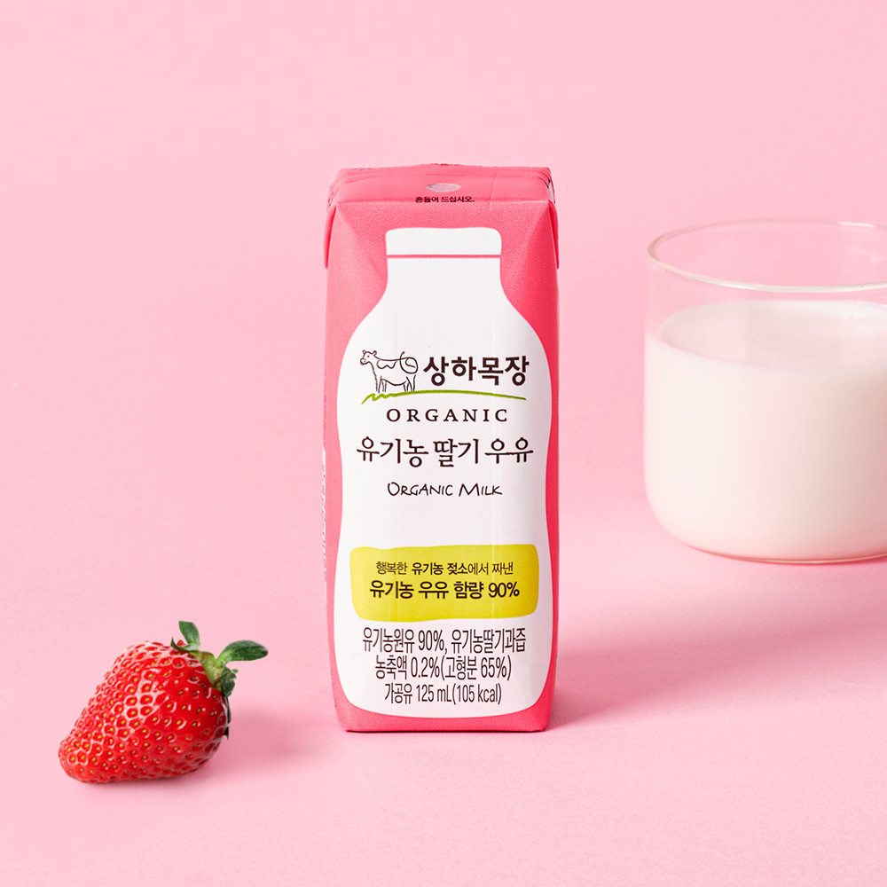상하목장 유기농 딸기 우유 125ml 24팩 
