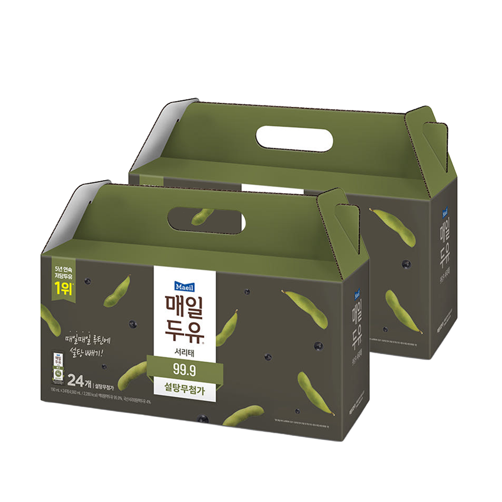 매일두유 99.9 서리태 저당두유 선물세트 190ml 24팩 2세트