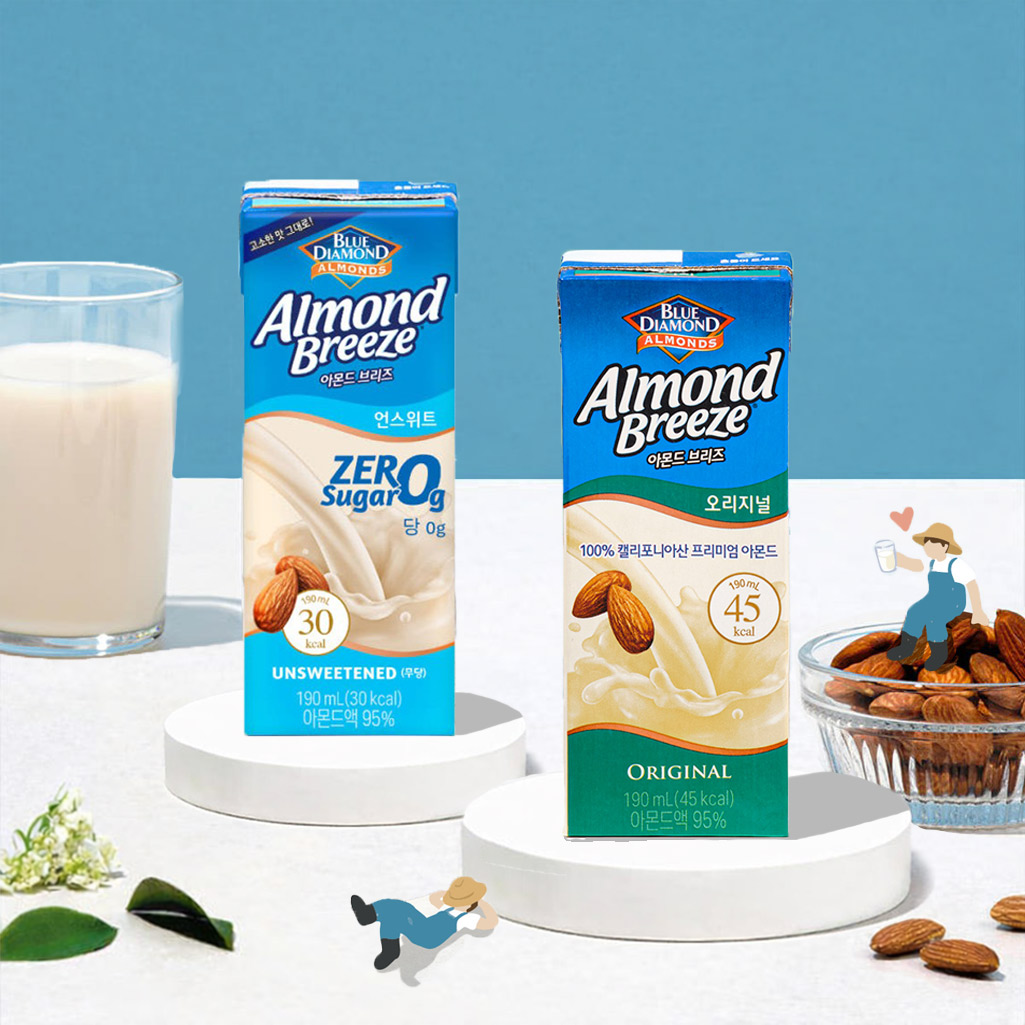 아몬드 브리즈 오리지널 190ml 24팩 + 언스위트 제로 슈거 190ml 24팩