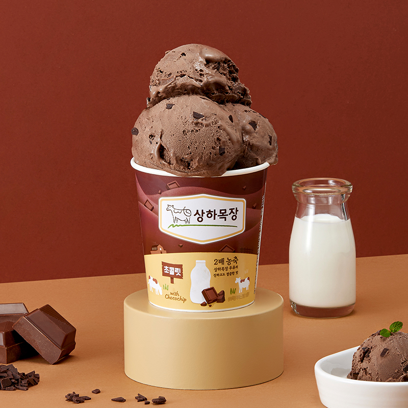 상하목장 아이스크림 초콜릿 474ml_냉동