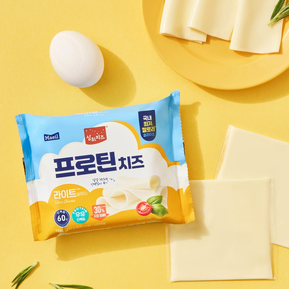 상하치즈 프로틴치즈 라이트 슬라이스 15매 5팩(총75매)_냉장